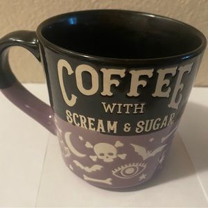 Coffee with Scream and Sugar Mug Halloween Decor
